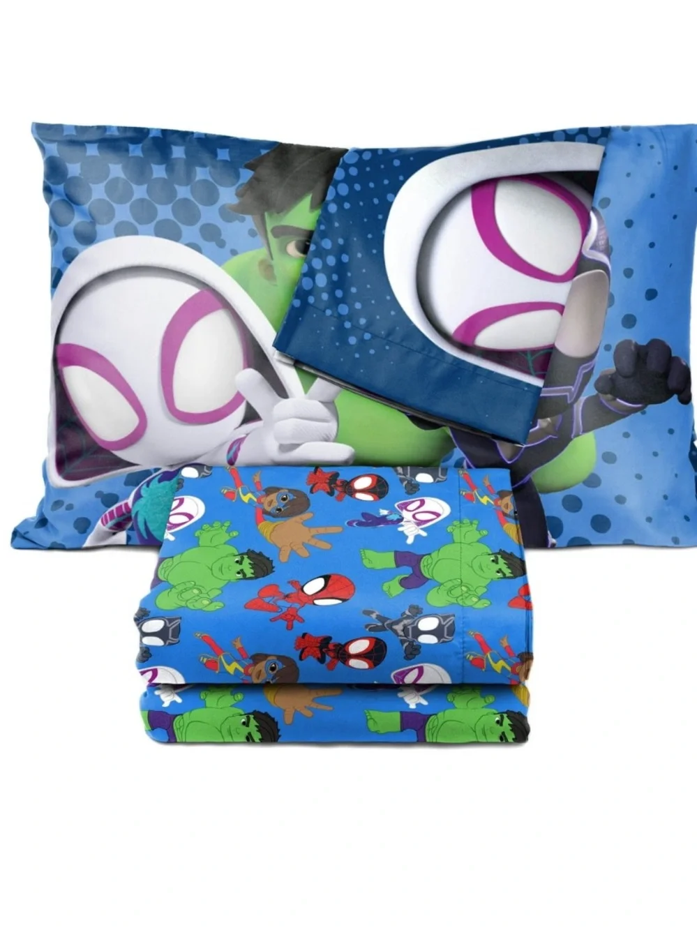 Spider-Man Spidey and His Amazing Friends 4-Piece Blue Marvel Bedding Sets, Full